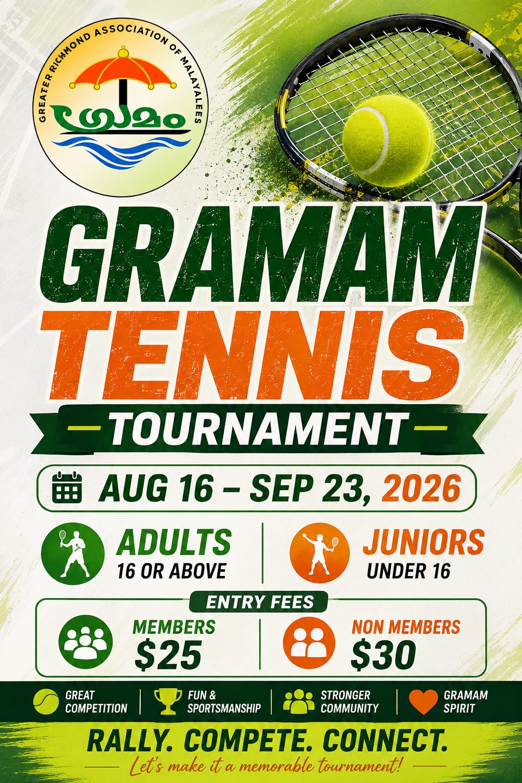 GRAMAM Tennis Tournament 2026 Official Poster